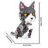 ISeeSee Mini Cat Building Blocks Pet Building Toy Bricks Micro Mini Blocks 3D Puzzle Building Blocks Set Toys Gifts for Kids or Adult (Cat Gray 1300PCS)