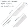 Professional Portable Fine Tooth Teasing Comb for Styling, Hair Cutting, White Retractable Metal Rat Tail Comb for Parting, Stainless Steel Pin Tail Teasing Comb for Salon