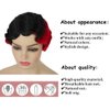 Tseses Finger Wave Wig Short Black and Red Nuna Wigs for Women Synthetic Hair Curly Wigs Cosplay Costume Fancy Halloween Dress With Wig Cap