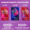 Durex Condoms Adventure Pack | Mix of Smooth & Ribbed Condoms Bulk | Condom Variety Pack | Regular Fit Latex Condoms (Includes Durex Extra Sensitive Smooth, Stimulating, & Performax Intense), 144 ct