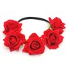 DreamLily Rose Flower Crown Wedding Festival Headband Hair Garland Wedding Headpiece (1-Red)