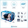 Small Clear Travel Packing Cube/See Through PVC Plastic Pouch for Carry On Suitcase, Backpack or Diaper Bag/Transparent Multipurpose Accessories, Makeup & Underwear Organizer w/Handle (Black)