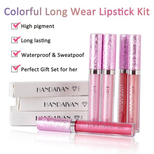 Shiny Metallic Satin Liquid Lipstick, Lipstick for Women Daily Use Moisturizing Lip Gloss, Long-Lasting Lipstick 24 Hour Waterproof Shiny Matte Non Stick Cup Lip Gloss, Colorful Long Wear Lipstick (Set)