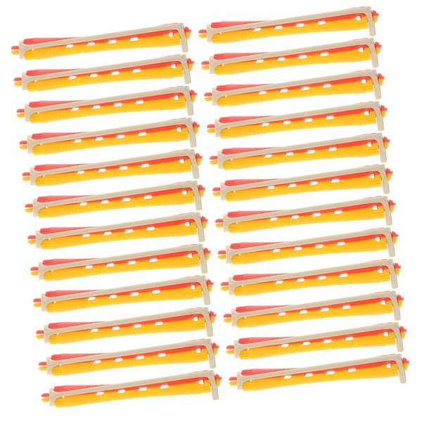 FOYTOKI Hair Rollers with Rubber Bands, 24pcs Hollow Roll Natural Hair Curler Curly Hair Tools Hair Perm Kit Hair Rollers, Plastic Man, As Shown, Cylindrical, One Count