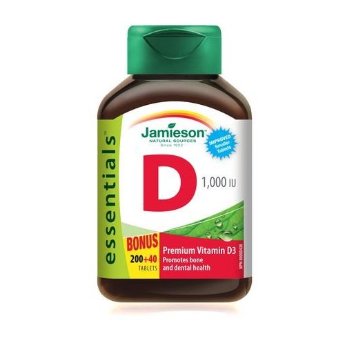 Jamieson Vitamin D 1,000 IU, 240 tabs Bonus