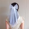 Party Decorations Hair Bow Barrettes Bridal Veils Pearl White Hair Bow Clips Accessories Bride to Be Shower Gift Bridesmaid Veils (Angle)