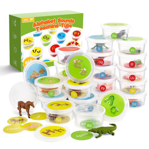 Alphabet Learning Toys for Toddlers, 104 Flash Cards and 26 Animal Objects, Uppercase Lowercase ABC Matching Color Sorting Game, Montessori Preschool Educational Learning Toys for Kids 3 4 5 Year Old