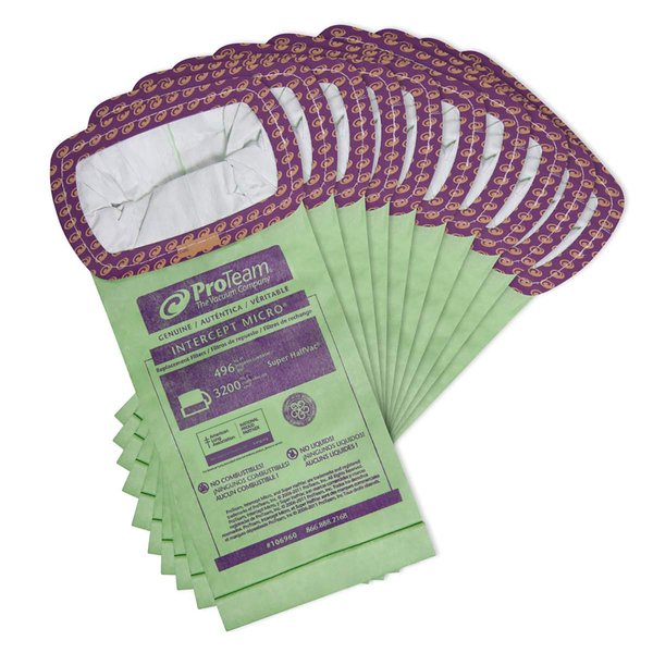 ProTeam 106960 Open Collar 6 Qt. Micro Filter Bag - 10 / PK