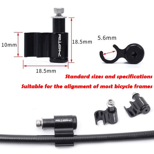 Farbetter 4 Pieces Bicycle Cable Guide, Hydraulic Brake Cable Housing Holder, Hose Wire Clips Clamps, Cable Grip, Black Alloy