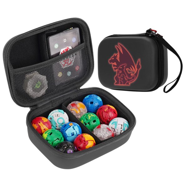 MADCAT Organizer Case Compatible with Bakugan Battle Planet, BakuCores, Armored Alliance, Geogan Rising, Toy Organizer Storage Container Holder (12, red)