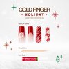 Gold Finger 24 Pcs Holiday French Tip Square Coffin Oval Press On Nails - Christmas Glitter Winter Seasonal Snowflake X-mas Glue On Nails (SANTA'S HO HO)