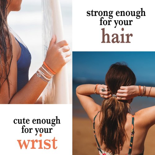 K’lani - Hair Tie Bracelets for Women - Dual-Use Bracelet and Hair Tie - Stylish Ponytail Hair Accessories - (Celebrate) Set of 5 - (M)