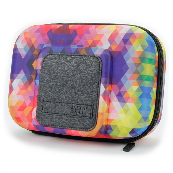 USA Gear Hard Shell Toiletry Travel Bag Organizer Kit with Customizable Storage Pockets - Perfect for Carrying Shampoo, Conditioner, Body Wash, Shaving Supplies and More Toiletries - Geometric