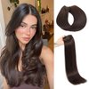 Dark Brown Clip in Hair Extensions Real Human Hair 20 Inches 100% Remy Human Hair Clip in Extensions Straight Double Weft for Full Head 120g 7pcs 16clips One Pack #2 Brown Hair Extensions