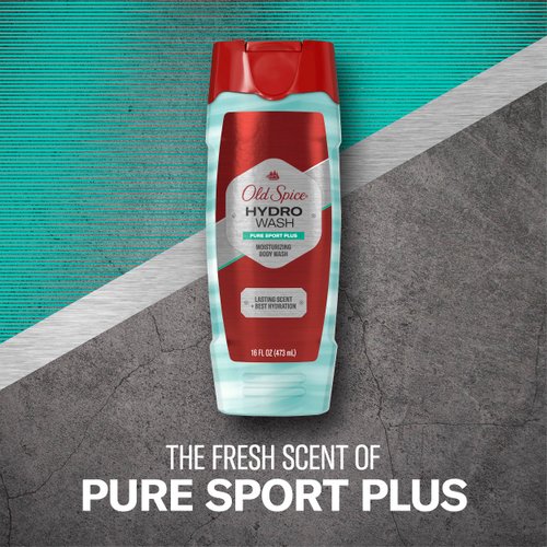 Old Spice Hydro Wash Body Wash Hardest Working Collection Pure Sport Plus, 16 Oz