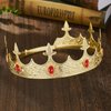 Generic King Crowns Metal Hair Band for Men Gold Crowns and Tiara for Theme Birthday Party Costume Accessories (Gold), Golden Ruby