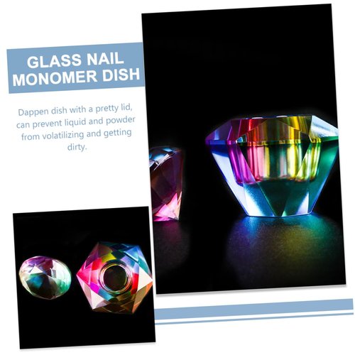Mikinona Symphony Japanese-style glass bowl nail polish dappen dish petri dish glass nails acrylic nail supplies nail dappen dish with lid glass monomer dish with lid Nail supplies