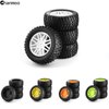 Chanmoo 1/10 RC Off Road Tires and Wheels 12mm Hex Rubber Short Course Truck Tyres with Foam Insert for 1:10 Scale Buggy Car ARRMA Traxxas Wltoys 144001 Losi HSP 94107 94170 94155 94177 4PCS (White)