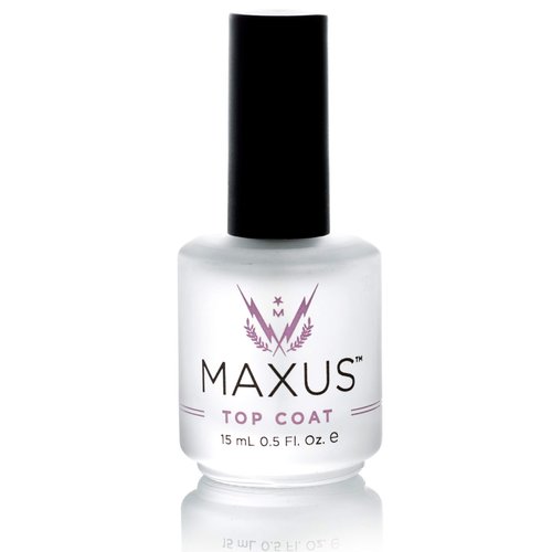 Maxus Nails Top Coat Nail Polish with High Shine, Quick-Drying, Clear, 5 Oz.