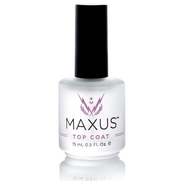 Maxus Nails Top Coat Nail Polish with High Shine, Quick-Drying, Clear, 5 Oz.