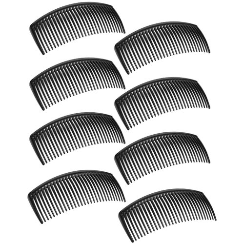8 Packs French Twist Comb, Dwwffer Plastic Side Hair Combs with 29 Teeth Hair Comb Hair Clip Combs for Fine Hair Accessory for Women- Black
