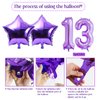 Purple 13th Birthday Decorations for Girls, Includes Happy Birthday Banner, Balloons, Silver Crown, Lavender Glitter 13 Year Old Cake Topper and Official Teenager Birthday Sash, 13th Birthday Gifts
