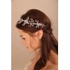 BERYUAN Silver Flower Crystal Headband Crystal Beads Hair Piece Silver Wedding Hair Accessories Bridal Heaband for Wedding for Brides Bridesmaid