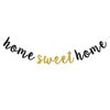 Black Glitter Home Sweet Home Banner - Welcome Back Sign Supplies - Welcome Home Bunting Housewarming Military Family Party Decorations