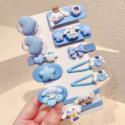 12 Pieces Kawaii Hair Clips for Girls Cartoon Girl Hair Accessories,Cute Things for Teen Girl Gifts (Blue Dog)