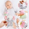 FPVERA Baby Rattles 0-6 Months: Soft Rattle Toy for Babies Newborn Sensory Toys, Baby Developmental Toys 0-3 Months Plush Stuffed Animal Rattle Toy for Infants Toddlers Boys Girls Shower Gift