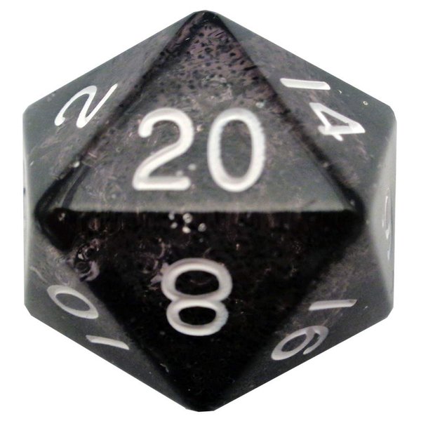 Ethereal Black 35mm Mega Acrylic d20 Dice