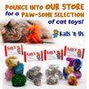 Kats'N Us Bouncy Ball Rabbit Fur String Cat Toy Pink