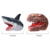 Odowalker Hand Puppet Dinosaur and Shark Hand Puppet Toys Battle Dinosaur Head Glove Rubber Shark Hand Puppets for Kids(2 PCS)