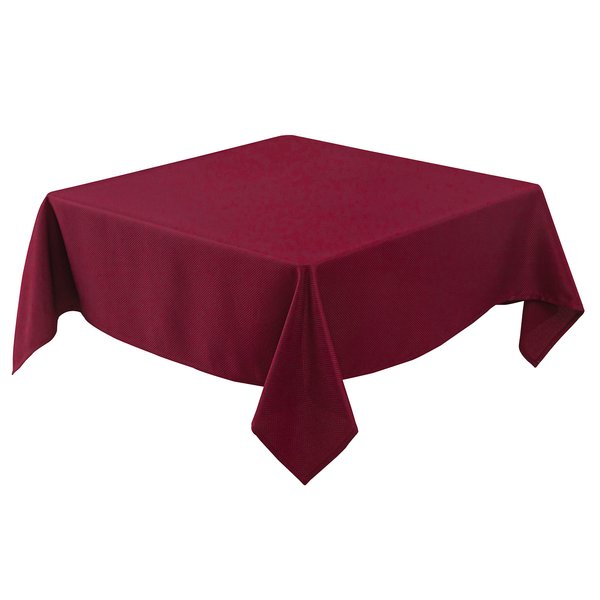 Biscaynebay Textured Fabric Tablecloths 70 X 70 Inches Square, Burgundy Water Resistant Tablecloths for Dining, Kitchen, Wedding, Parties etc. Machine Washable