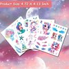Hohamn Glitter Temporary Tattoos for Girls - 120+ Styles Mermaid Fake Tattoos for Girls Kids Birthday Party Supplies Favors, Baby Shower