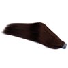 Tape in Hair Extensions Human Hair Dark Brown Extensions Seamless Skin Weft Tape in Hair Straight Remy Hair Extensions Tape in 20 PCS Invisible Adhesive 40G Real Hair Extensions 18 Inch for Women