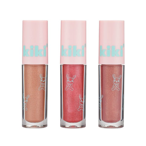 kiki TOO CUTE lip gloss 3 pcs set the original Kawaii makeup moisturizing shimmering colors