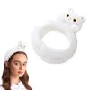 Cute Cat Ear Headband for Washing Face, Cat Ear Spa Headband for Women, Soft, Plush, Absorbent Makeup Hairband for Women Spa Skincare Headband Cat Ear Makeup Headband for Face Washing (White)