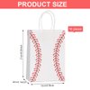 Youghuen 16 PCS Baseball Snack Bags,Baseball Paper Bags with Handle as Goodie Bags, Candy Bags for Team, Birthday Party Favors Supplies Sports Party Decoration, white