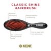 Kent CSMM Classic Shine Medium Oval Cushion Straightening Brush - Natural Black Boar Bristle Hair Brush with Nylon Quills - Shine Hair Brush and Scalp Scrubber for Shoulder to Mid Length Hair