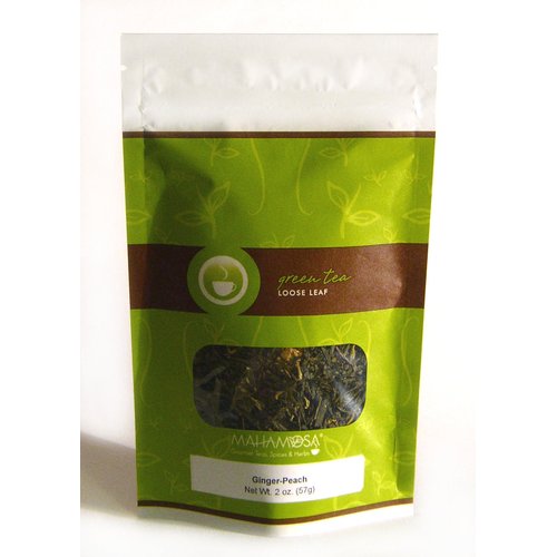 Mahamosa Ginger Peach Green Tea 2 oz, Loose Leaf (Looseleaf) Green Tea Blend