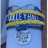 Sportybella Volleyball Charm Bracelet - Volleyball Jewelry - Volleyball She Believed She Could Bracelet for Volleyball Players - Volleyball Gifts for Players (Blue/Yellow)
