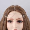 Ursumy Indian Hair Chain Festival Hair Jewelry Pearl Headchain Tassel Headpiece Wave Head Chain for Women and Girls (Silver)