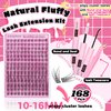 FANXITON Wispy DIY Lash Extension Kit Natural Lash Clusters C Curl Individual Lashes Lash Clusters Kit Cluster Lashes Lash Bond and Seal and Lash Tweezers for Lash Clusters Kit DIY at Home