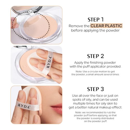 KYDA Mineral Powder, 4-in-1 Mineral Pressed Powder Foundation, SPF 35, Matte Setting Powder with Concealer and Foundation, Lightweight Flawless Coverage, MEDIUM