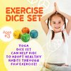 Fun Fitness Dice for Kids - Children's Workout Dice and Yoga Dice Set - Fitness Exercise Dice Game with Kids Yoga Poses - Childrens Foam Exercise Dice, Great Kids Exercise Equipment - Kids Ages 3+
