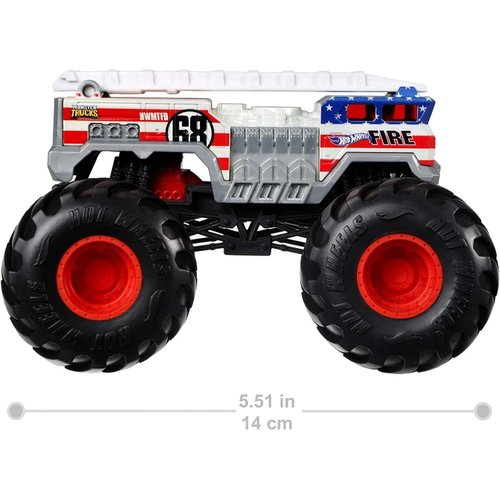 Hot Wheels Monster Trucks 1:24 Scale Vehicles, Collectible Die-Cast Metal Toy Trucks with Giant Wheels & Stylized Chassis, Gift for Kids Ages 3 Years Old & Up