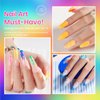 Beetles Nail Art Gel Liner Nail Polish Set - 6 Neon Gel Nail Polish Colors Hot Pink Orange Blue Yellow Paint for Nails Built Thin Brush in Bottle Soak off Uv LED Lamp Rainbow Nails