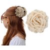 Rose Flower Claws Clips for Women Fabric Flower Charm Hair Clips Medium Octopus Hair Clips Strong Grip Non-slip Jaw Clips for Thick and Medium Hair Big Claw Hair Clips Hair Accessories 1pcs(off-white)