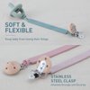 Dirbabi Silicone Pacifier Clip Holder for Baby Boy and Girl, Fits for Most Pacifier Teethers & Small Toys in Place, BPA Free (Hunter Green+Misty Jade)